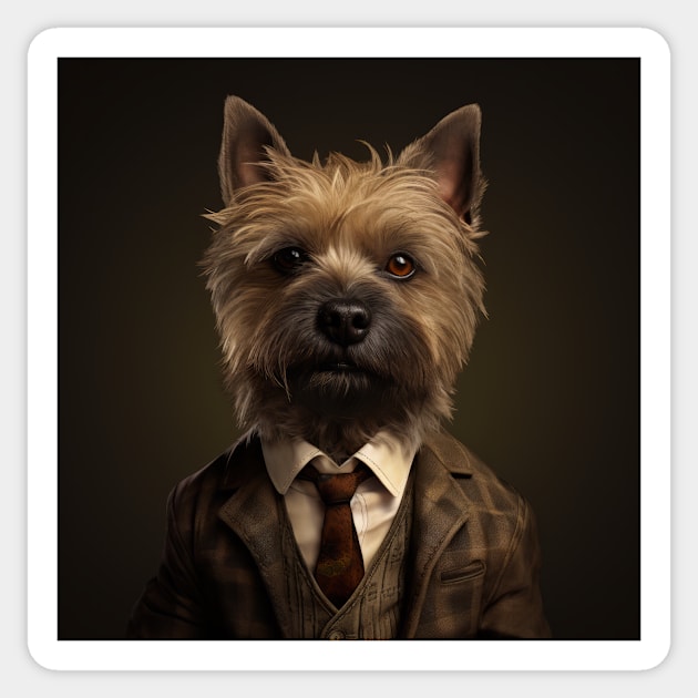 Cairn Terrier Dog in Suit Sticker by Merchgard